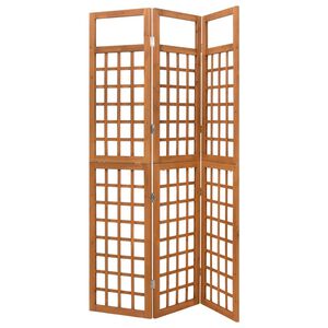 vidaXL 3-panels rumdeler/espalier 121x180,5 cm massivt grantr&aelig;