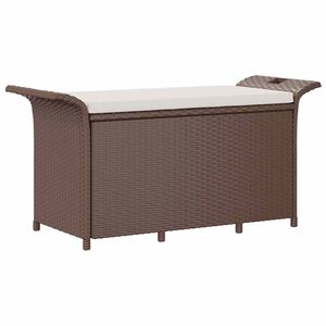 vidaXL haveb&aelig;nk med hynde 116x46x57 cm polyrattan brun