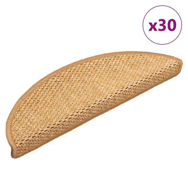 vidaXL selvkl&aelig;bende trappem&aring;tter 30 stk. 56x17x3 cm sisal-look sisal