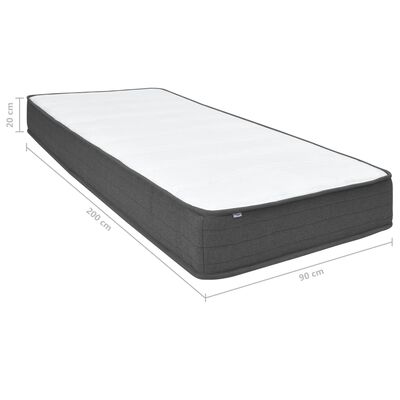 vidaXL seng med boxmadras 90x200 cm stof mørkegrå