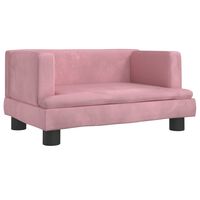 vidaXL sofa til børn 60x40x30 cm velour lyserød
