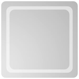 vidaXL LED badev&aelig;relsesspejl Transparent 60 x 60 cm h&aelig;rdet glas