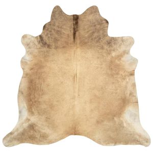 vidaXL gulvt&aelig;ppe i &aelig;gte koskind 150 x 170 cm beige