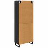 vidaXL Highboard med skuffe Sort eg 69,5 x 34 x 180 cm Konstrueret tr&aelig;