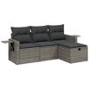 vidaXL sofas&aelig;t til haven 4 dele med hynder polyrattan gr&aring;