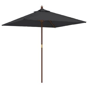 vidaXL haveparasol med tr&aelig;stang 198x198x231 cm sort