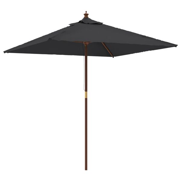 vidaXL haveparasol med tr&aelig;stang 198x198x231 cm sort