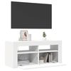 vidaXL tv-skab med LED-lys 90x35x40 cm hvid