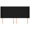 vidaXL sengegavl med kanter 203x16x118/128 cm stof sort
