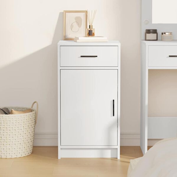 vidaXL Sideboard med skuffe Hvid 40 x 40.5 x 75 cm Konstrueret træ