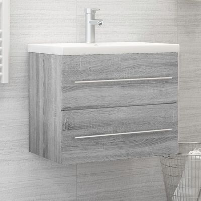 vidaXL badeværelsesskab 60x38,5x48 cm konstrueret træ grå sonoma-eg