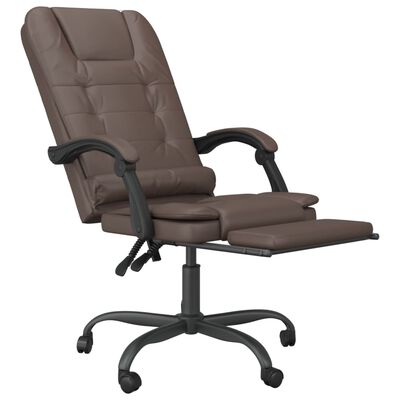 vidaXL kontorstol med massagefunktion kunstlæder brun