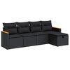 vidaXL sofas&aelig;t til haven 5 dele med hynder polyrattan sort