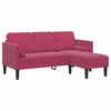 vidaXL Sofa S&aelig;t med pude 2 pcs Vinr&oslash;d Polyester