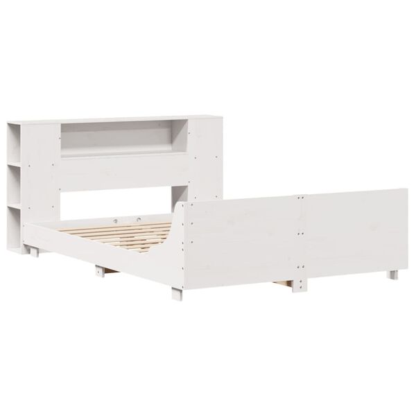 vidaXL sengeramme uden madras 140x200 cm massivt fyrretr&aelig; hvid