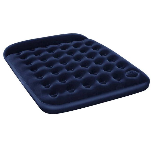 Bestway luftmadras med velourtop og indbygget fodpumpe 203x152x28 cm