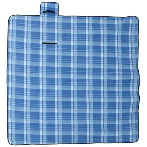 vidaXL picnict&aelig;ppe 200x200 cm foldbart fl&oslash;jl ternet bl&aring;