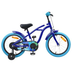 vidaXL B&oslash;rnecykel 16 tommer til 4-6 &aring;r gamle M&oslash;rk bl&aring;