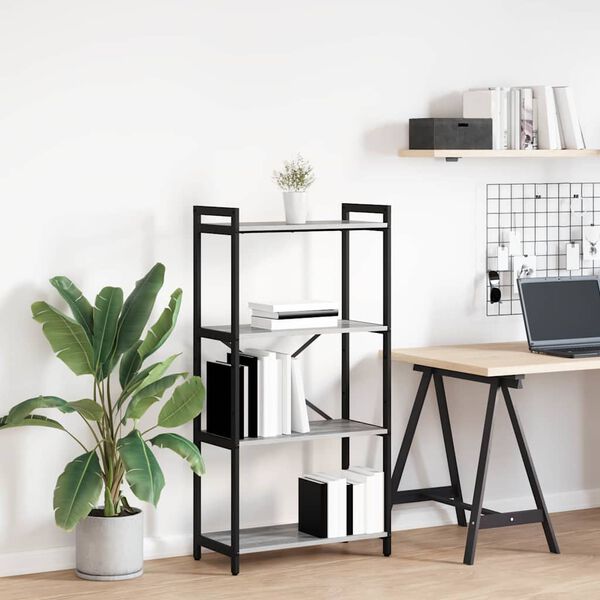 vidaXL Bogreol Gr&aring; sonoma-eg 40 x 30 x 85 cm Konstrueret tr&aelig;