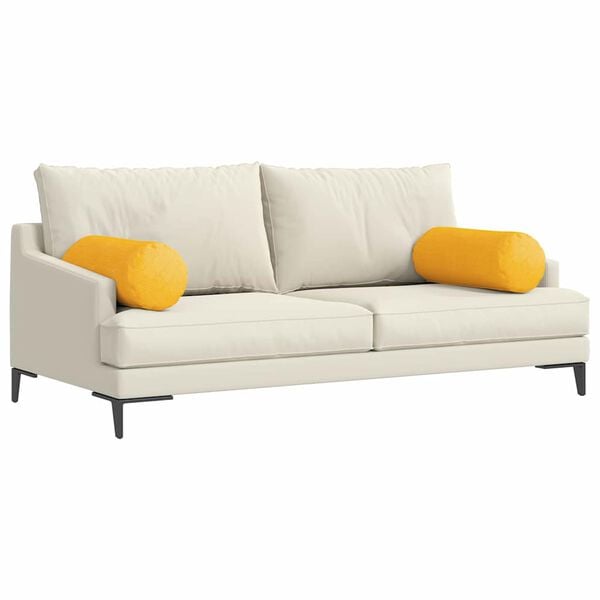 vidaXL Bolsterpuder 2 pcs Lys Gul Ø 25 x 70 cm Velourstof
