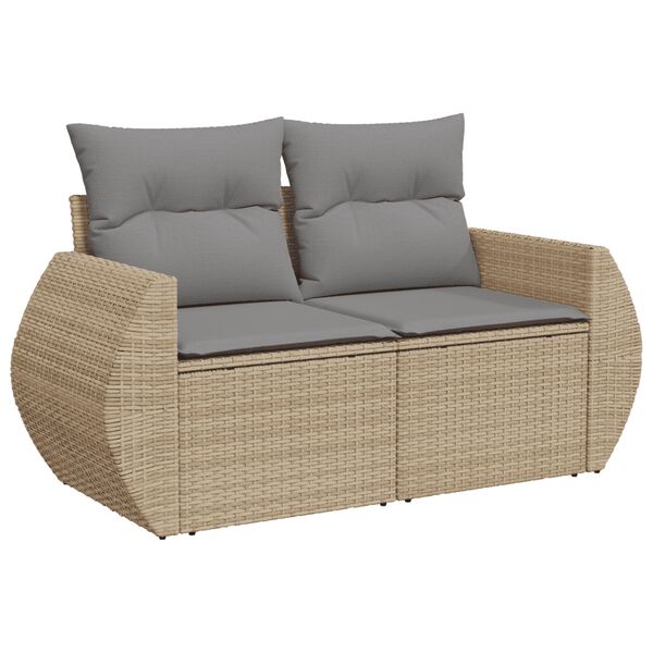 vidaXL sofas&aelig;t til haven 6 dele med hynder polyrattan beige
