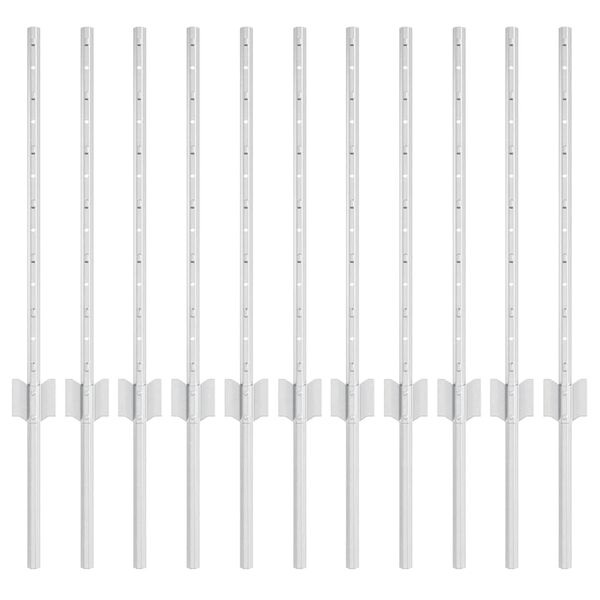 vidaXL Hegnsp&aelig;l 11 pcs S&oslash;lv 60 cm St&aring;l