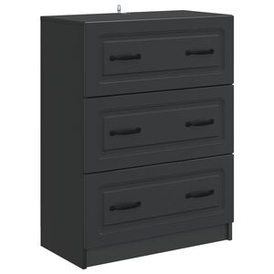 vidaXL Skuffeskab Sort 66 x 34,5 x 87 cm Konstrueret tr&aelig;