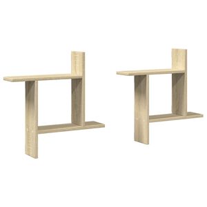 vidaXL v&aelig;gh&aelig;ngte hylder 2 stk. 50x12x50 cm konstrueret tr&aelig; sonoma-eg