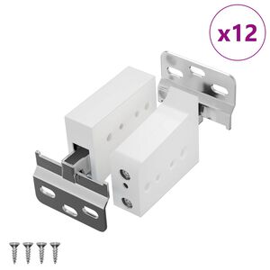 vidaXL Kabinet h&aelig;ngende beslag 12 stk. Hvid 70 x 48 x 19 mm