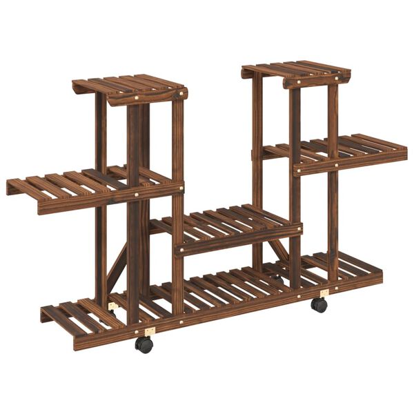 vidaXL blomsterstativ med hjul 110x25x78 cm massivt fyrretræ