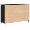 vidaXL Sideboard med skuffe Sort eg 101,5 x 35 x 70 cm Konstrueret træ