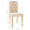 vidaXL spisebordsstole 6 stk. stof cremefarvet