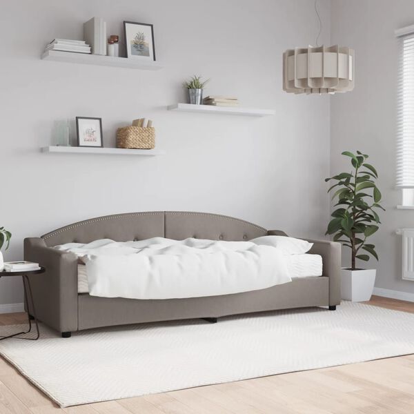 vidaXL daybed med madras 80x200 cm stof gr&aring;brun