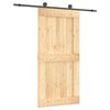 vidaXL Skyded&oslash;r Naturfarvet og sort 100 x 210 cm Massivt Fyrretr&aelig;