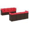 vidaXL sofas&aelig;t til haven 9 dele med hynder polyrattan brun