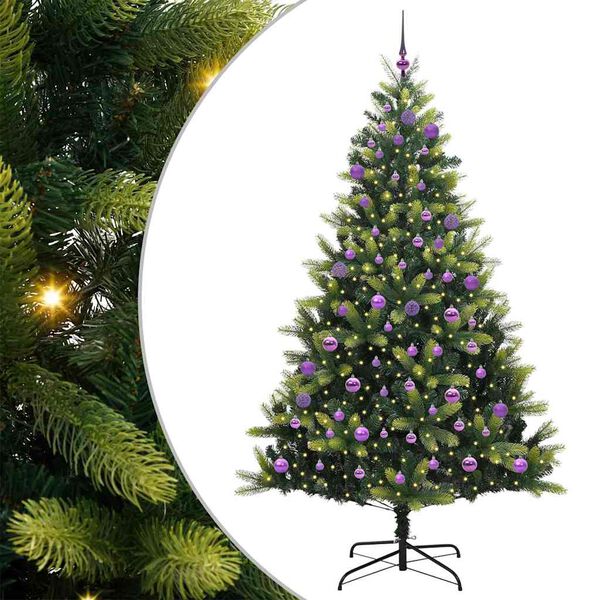 vidaXL Kunstig Hengende Juletr&aelig; 300 LEDs Gr&oslash;n 240 cm PVC og PE
