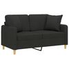 vidaXL 2-personers sofa med puder og hynder 120 cm stof sort