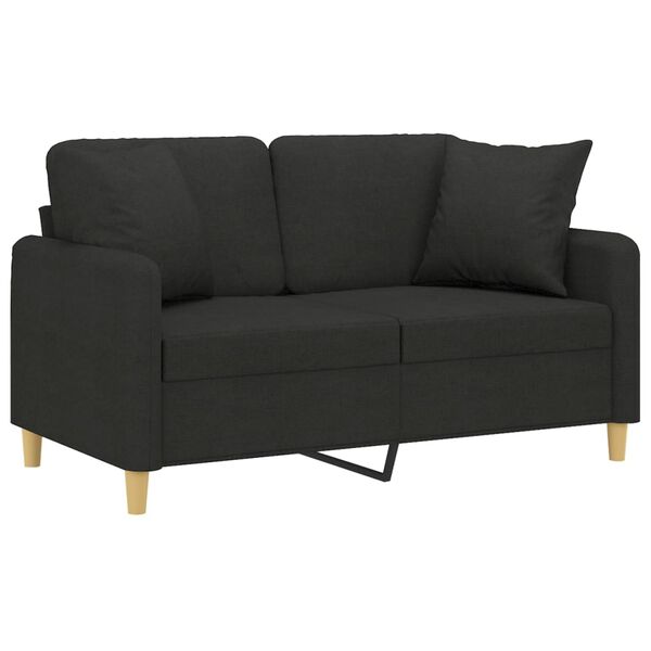 vidaXL 2-personers sofa med puder og hynder 120 cm stof sort