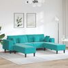 vidaXL Sofa med pude 3 pcs Turkis Fl&oslash;jl