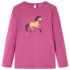 Lang&aelig;rmet T-shirt til b&oslash;rn str. 92 cm pink