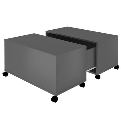 vidaXL sofabord 75x75x38 cm spånplade grå højglans