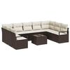 vidaXL Havesofa S&aelig;t 10 stk. Brun og Creme polyrattan