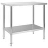 vidaXL arbejdsbord til k&oslash;kken 100x60x85 cm rustfrit st&aring;l