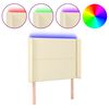 vidaXL sengegavl med LED-lys 103x16x118/128 cm kunstl&aelig;der cremefarvet