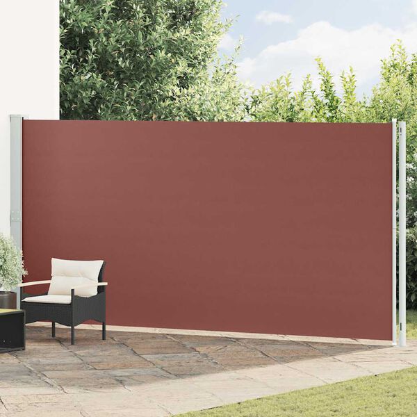 vidaXL sammenrullelig sidemarkise til terrassen 200x600 cm brun