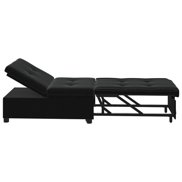 vidaXL Sovesofa Sort 194 x 67 x 82 cm Fl&oslash;jl