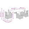 vidaXL spisebordss&aelig;t til haven 7 dele med hynder polyrattan lysegr&aring;