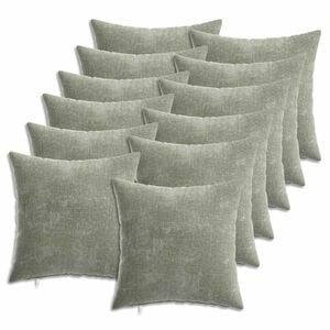 vidaXL Pudebetr&aelig;k 6 stk. HEERLEN Gr&oslash;n 35 x 35 cm Chenille Stof