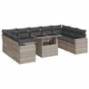 vidaXL sofas&aelig;t til haven 10 dele med hynder polyrattan lysegr&aring;
