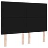 vidaXL LED sengegavl med LED -strimmellys Sort 144 cm Polyester